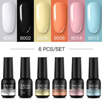 NAILWIND Manicure Gel Set 6Pcs/Kit 8ml Hybrid Semi Permanent UV LED Base Top Coat Nail Gel For Nail Art Gel Nail Polish Set