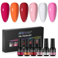 NAILWIND Manicure Gel Set 6Pcs/Kit 8ml Hybrid Semi Permanent UV LED Base Top Coat Nail Gel For Nail Art Gel Nail Polish Set