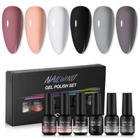 NAILWIND Manicure Gel Set 6Pcs/Kit 8ml Hybrid Semi Permanent UV LED Base Top Coat Nail Gel For Nail Art Gel Nail Polish Set