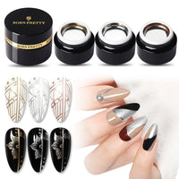 BORN PRETTY Metallic Gel Nail Polish Flower Painting Carving Gel Soak Off UV LED Polish Nail Art Gel Varnish Wire Spider Gel