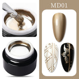 BORN PRETTY Metallic Gel Nail Polish Flower Painting Carving Gel Soak Off UV LED Polish Nail Art Gel Varnish Wire Spider Gel