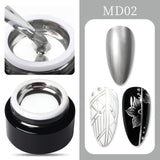 BORN PRETTY Metallic Gel Nail Polish Flower Painting Carving Gel Soak Off UV LED Polish Nail Art Gel Varnish Wire Spider Gel