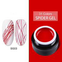 BORN PRETTY Metallic Gel Nail Polish Flower Painting Carving Gel Soak Off UV LED Polish Nail Art Gel Varnish Wire Spider Gel