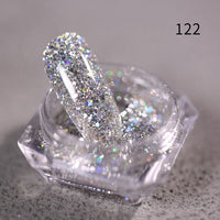 Nail Art DIY New Hot Platinum Powder 3D Mixed 8 Color Nail Dust Sets Glitter Siliver Sequins Flakes Manicure Decoration