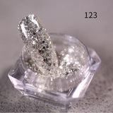 Nail Art DIY New Hot Platinum Powder 3D Mixed 8 Color Nail Dust Sets Glitter Siliver Sequins Flakes Manicure Decoration