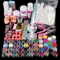 Nail kit Acrylic Liquid Powder Set False Nail Extension French Tips Files Nail Glitter Powder Decoration DIY Manicure Tool Kit