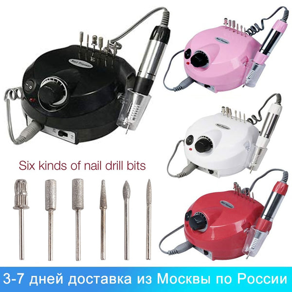 30W 35000/20000 RPM Electric Nail Drill Machine Mill Cutter Sets For Manicure Nail Tips Manicure Electric Nail Pedicure File