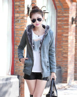Sweatshirt women new Korean version of the thick M-3XL plus size yellow gray green long-sleeve Slim hoodies JD406