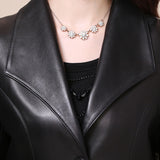 Nerazzurri Spring autumn long black faux leather coat women long sleeve buttons Plus size leather jacket women 2021 5xl 6xl 7xl