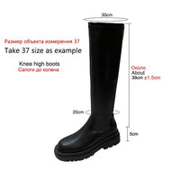 Black flat Over The Knee Boots Women shoes Platform Thigh High Boots Winter Shoes Long Boots Women Thick Sole Botas Mujer