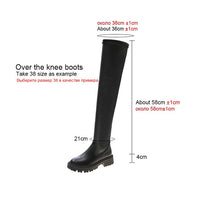Black flat Over The Knee Boots Women shoes Platform Thigh High Boots Winter Shoes Long Boots Women Thick Sole Botas Mujer