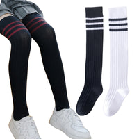 Girls Socks Fashion Stockings Warm Thigh High Over Knee Cotton High Socks Girls Womens Female Long Striped Knee Sock