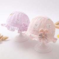 Newborn Baby Hat Cute Rabbit Bow Thin Cotton hat Baby Hat Breathable Sun Hat