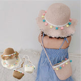 Summer Fashion Children's Sun Hat Straw Hat Girl Princess Bag Sandal Hat Thin Girl Cute Breathable Baby Accessories