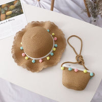 Summer Fashion Children's Sun Hat Straw Hat Girl Princess Bag Sandal Hat Thin Girl Cute Breathable Baby Accessories