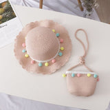 Summer Fashion Children's Sun Hat Straw Hat Girl Princess Bag Sandal Hat Thin Girl Cute Breathable Baby Accessories