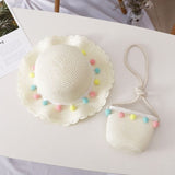 Summer Fashion Children's Sun Hat Straw Hat Girl Princess Bag Sandal Hat Thin Girl Cute Breathable Baby Accessories