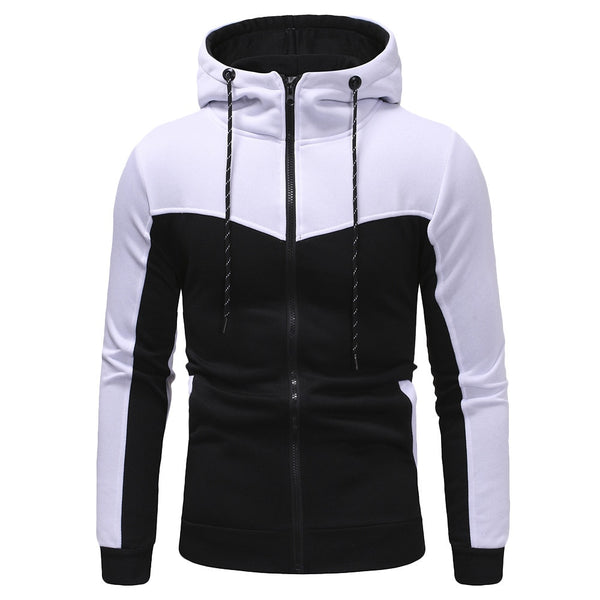 Sweatshirt Mens Autumn Winter Casual Packwork Slim Fit Sweatshirt Hoodies Top Men's zipper Warm Outdoor sport Top Coat