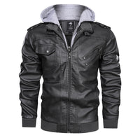 New Popular Men's Slim Zipper High Quality Handmade PU Cotton Coat Spring And Autumn Black Gray Wine Red Brown 4 Colors Jacket
