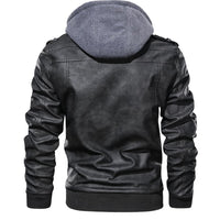 New Popular Men's Slim Zipper High Quality Handmade PU Cotton Coat Spring And Autumn Black Gray Wine Red Brown 4 Colors Jacket