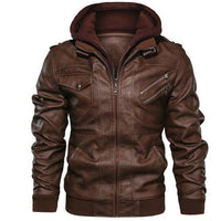 New Popular Men's Slim Zipper High Quality Handmade PU Cotton Coat Spring And Autumn Black Gray Wine Red Brown 4 Colors Jacket