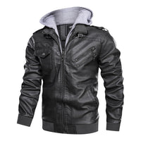 New Popular Men's Slim Zipper High Quality Handmade PU Cotton Coat Spring And Autumn Black Gray Wine Red Brown 4 Colors Jacket