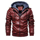 New Popular Men's Slim Zipper High Quality Handmade PU Cotton Coat Spring And Autumn Black Gray Wine Red Brown 4 Colors Jacket
