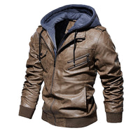 New Popular Men's Slim Zipper High Quality Handmade PU Cotton Coat Spring And Autumn Black Gray Wine Red Brown 4 Colors Jacket