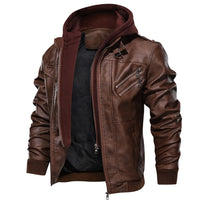New Popular Men's Slim Zipper High Quality Handmade PU Cotton Coat Spring And Autumn Black Gray Wine Red Brown 4 Colors Jacket