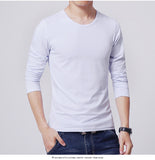 Men's T shirt 3 Basic colors Long Sleeve Slim T-shirt young men Pure color tee shirt 3XL size O neck