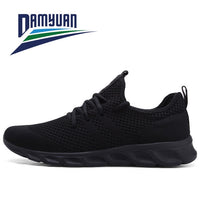 Damyuan Couple Casual Sports Shoes Men Women Mesh Breathable Comfortable Jogging Trainer Shoes Outdoor Walking Black Sneakers