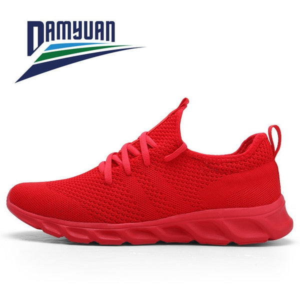 Damyuan Couple Casual Sports Shoes Men Women Mesh Breathable Comfortable Jogging Trainer Shoes Outdoor Walking Black Sneakers