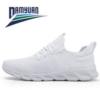 Damyuan Couple Casual Sports Shoes Men Women Mesh Breathable Comfortable Jogging Trainer Shoes Outdoor Walking Black Sneakers