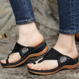 Women Slippers New Summer Shoes For Women Flip Flops Embroidered Wedges Heels Sandals Summer Slides Female Pantuflas