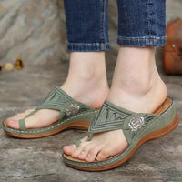 Women Slippers New Summer Shoes For Women Flip Flops Embroidered Wedges Heels Sandals Summer Slides Female Pantuflas