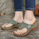 Women Slippers New Summer Shoes For Women Flip Flops Embroidered Wedges Heels Sandals Summer Slides Female Pantuflas