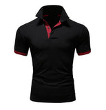 Brand New Men's T-shirt Lapel Casual Short-sleeved Stitching T-shirt for Male Solid Color Pullover Tops T-shirt