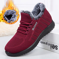 Women Sneakers Winter Fur Plush Ladies Flats Non-slip Zapatos De Mujer  Casual Female Vulcanized Shos Lace-up Hot Sale