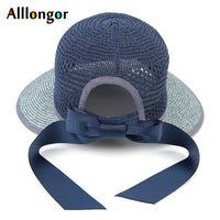 Summer Straw Hat For Women Wide Brim beach Cap UV Protection Visor Sun Hats Bow Korean Style Panama Floppy Sunhat