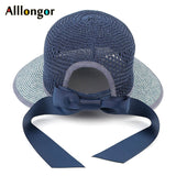 Summer Straw Hat For Women Wide Brim beach Cap UV Protection Visor Sun Hats Bow Korean Style Panama Floppy Sunhat