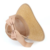 Summer Straw Hat For Women Wide Brim beach Cap UV Protection Visor Sun Hats Bow Korean Style Panama Floppy Sunhat