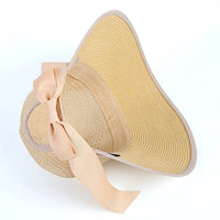 Summer Straw Hat For Women Wide Brim beach Cap UV Protection Visor Sun Hats Bow Korean Style Panama Floppy Sunhat