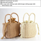 Women Beach Holiday Casual Fashion Straw Woven Bag Handbag Shoulder Bag Rattan Clutch Basket Vintage