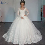 LAYOUT NICEB Wedding Dress Princess robe de mariee Long Sleeves Appliques Celebrity Ball Gown vestido De Noiva Bride Gown