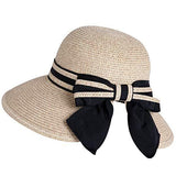 Comhats Summer Bucket  Straw Hat For Women Sun UV Protection Foldable Packable Travel Beach Ladies