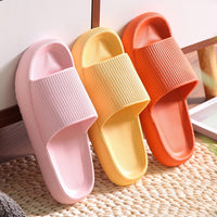 Women Thick Platform Slippers Summer Fashion EVA Soft Sole Beach Slide Sandals Men Couple's Indoor Bathroom Anti-Slip Shoes Home