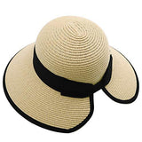 Comhats Summer Bucket  Straw Hat For Women Sun UV Protection Foldable Packable Travel Beach Ladies