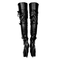 SUPER Women Over Knee Platform Boots Unisex Shoes Woman Wide Calf Friendly Man Ladies Shoes Punk Sexy Botas Large Size 44 45 52