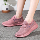 Women's Sneakers Air Mesh Woman Autumn Shoes Lace up Walking Spring Tennis Female Knitting Breathable Ladies Vulcanized Shoes