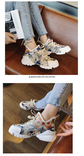 Women Vulcanize Sneakers Ladies Fashion Bling Casual Shoes Summer Mesh Breathable Sneakers Zapatillas Mujer Big Size 43